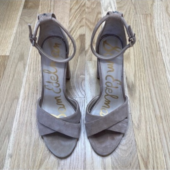 Sam Edelman Tan Suede Stacked Heel Size 8 - Picture 3 of 11